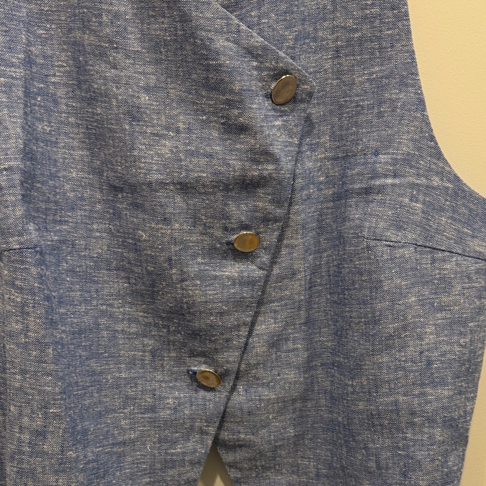 Zara Light Blue Textured Vest - Picture 4 of 5